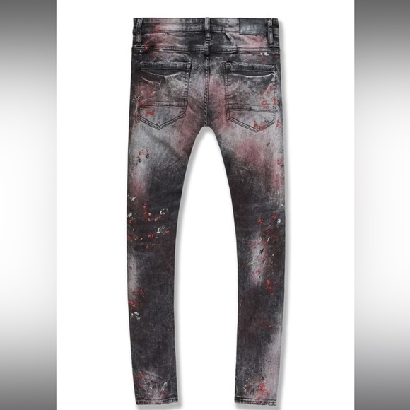 Jordan Craig Stripes denim Streetwear jean size 30/32 distressed rhinestone - Picture 4 of 16